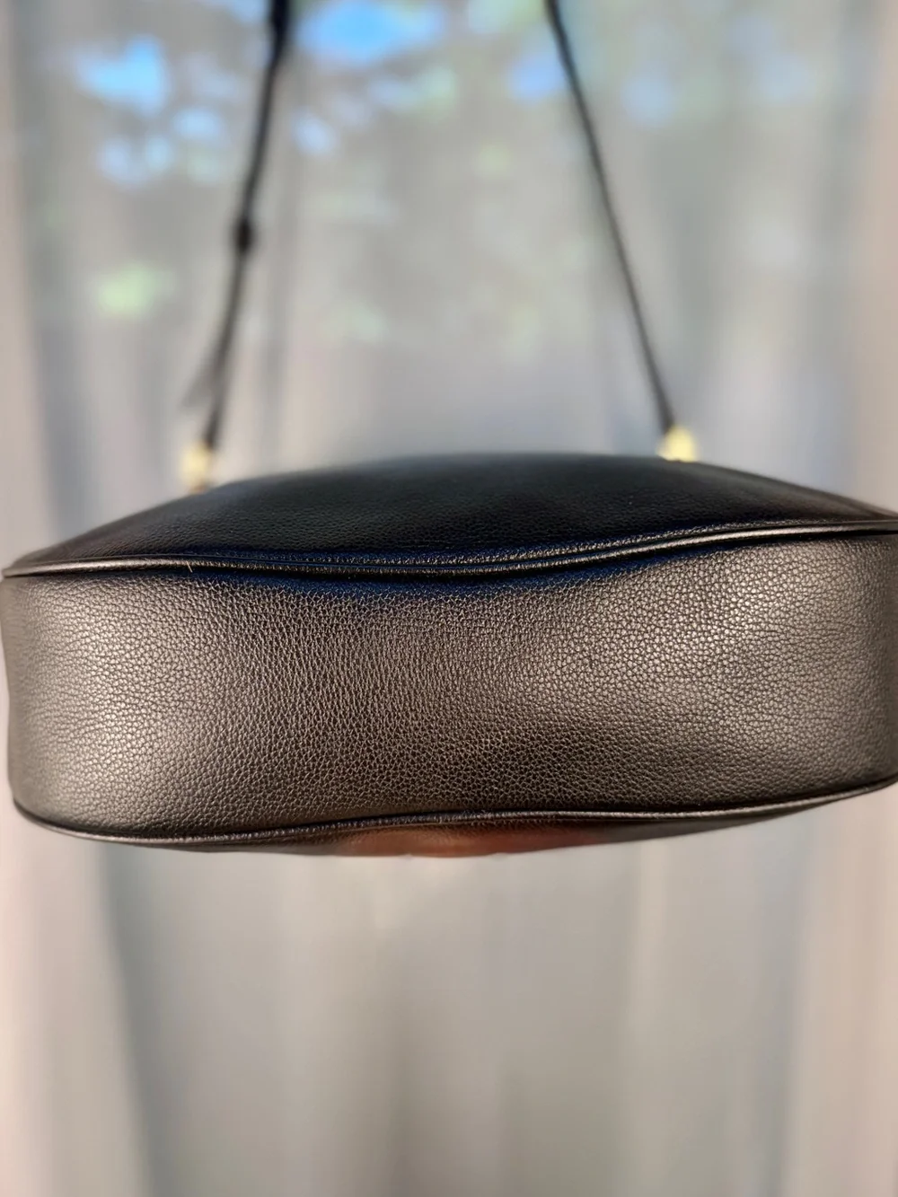 Kate Spade Black Pebbled Leather Crossbody + Eye Glass Pouch Freebie EUC